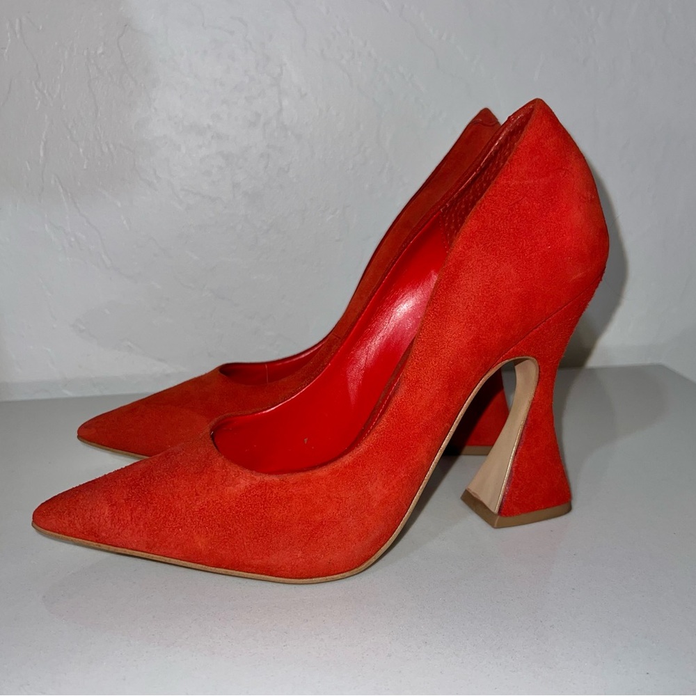 Steve Madden Crimson Suede Red Zana Heels Size 8.5